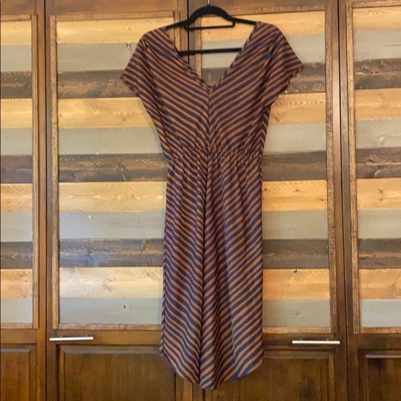 Peppermint Blue & Bronze Strip High Low Dress - Picture 3 of 3